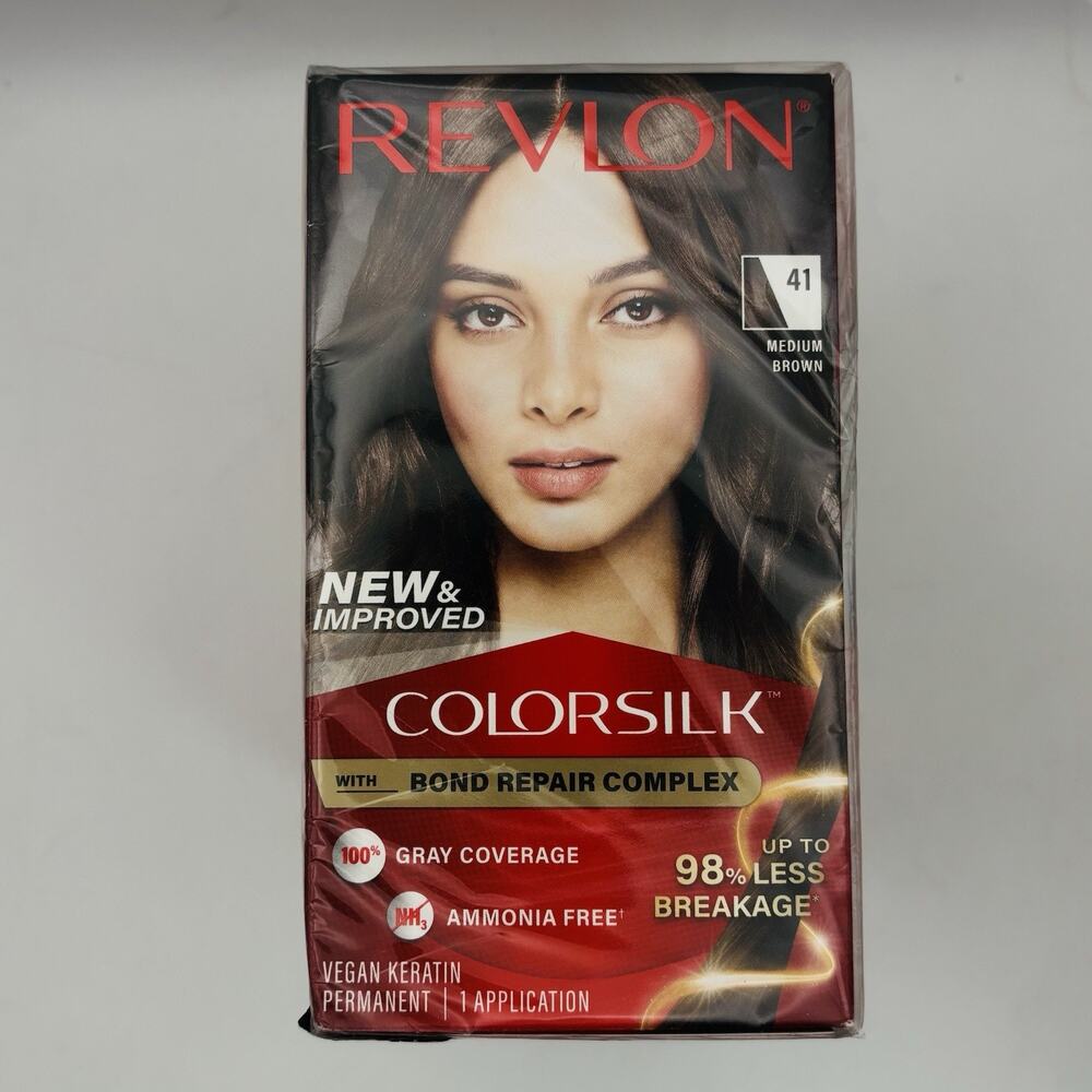 Revlon ColorSilk Permanent Hair Color with Bond Repair Complex 41 M Brown 3 Pack